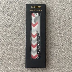J. Crew pink and silver chevron bottle opener and corkscrew